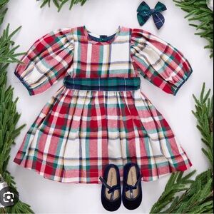 Pink Chicken Ruby Holiday Tartan Dress, 2Y